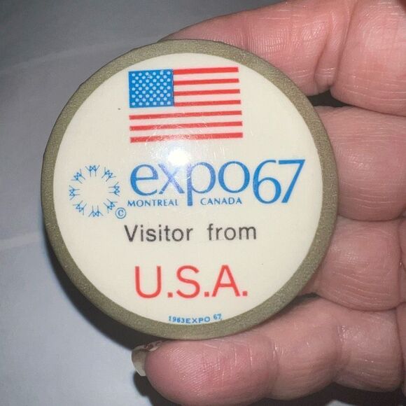 Vintage expo 67 Montreal, Canada Visitor from U.S.A. - 1967 Worlds Fair/Expositi - Picture 2 of 4